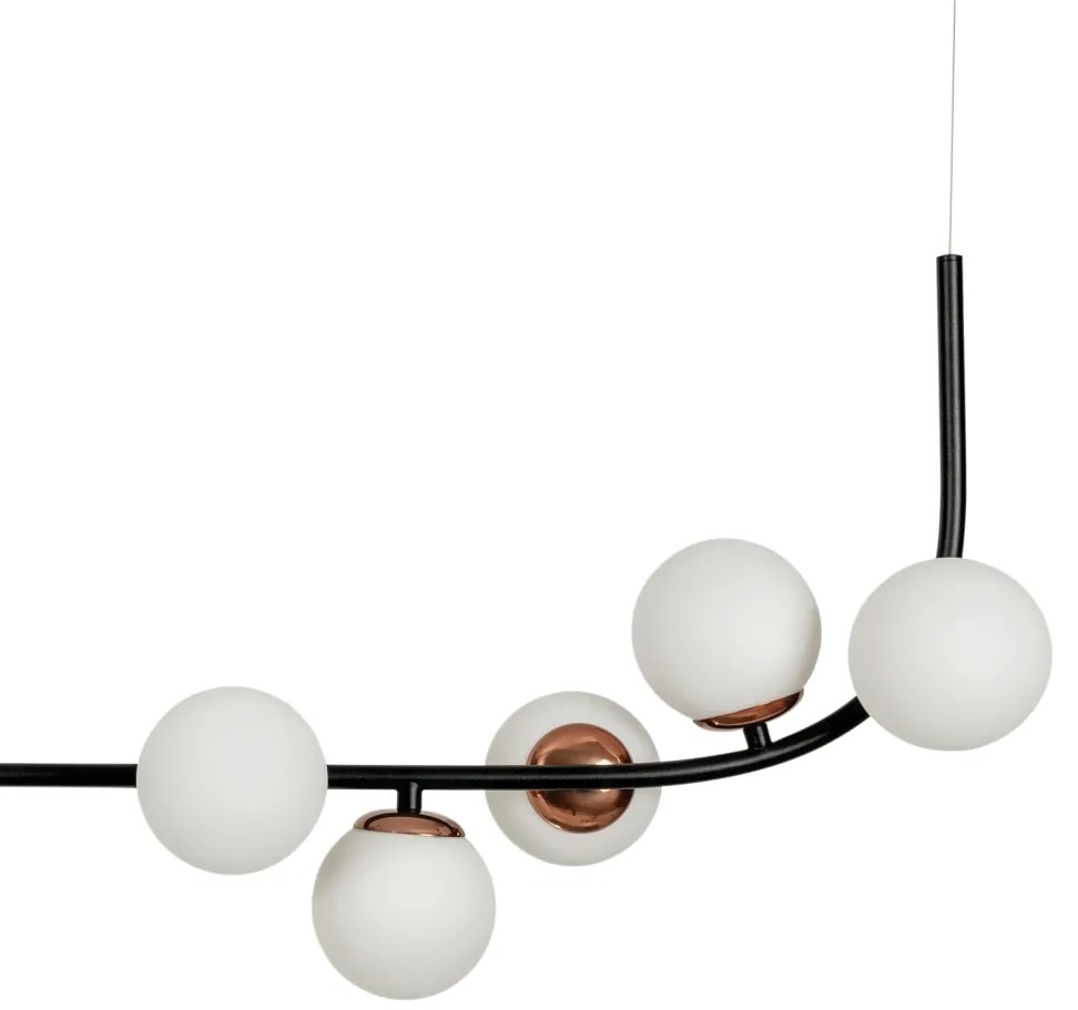 Pendente Astral 47X122X19Cm 6Xg9 Globo Ø12Cm - Usina 16941/6 (MR-T - Marrom Texturizado, FOSCO)