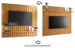 Painel Para TV Suspenso Ripado 60 Pol. 160cm Like H01 Cinamomo - Mpoze