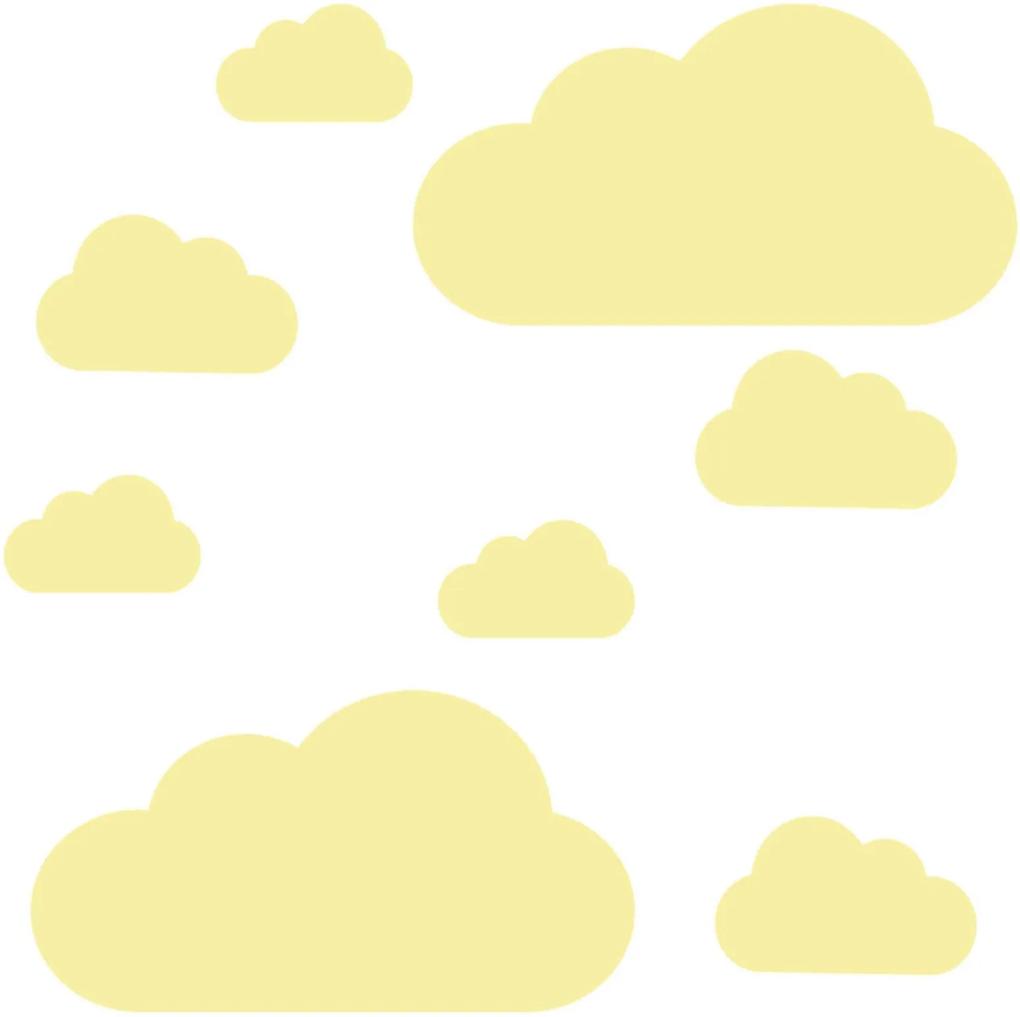 Adesivo de Parede Nuvens Amarelas para Quarto Infantil