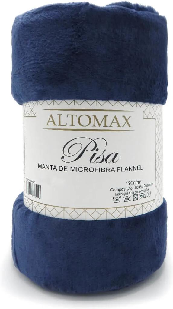 Manta Microfibra Flannel Queen Pisa 2,20x2,40 - Altomax - Azul