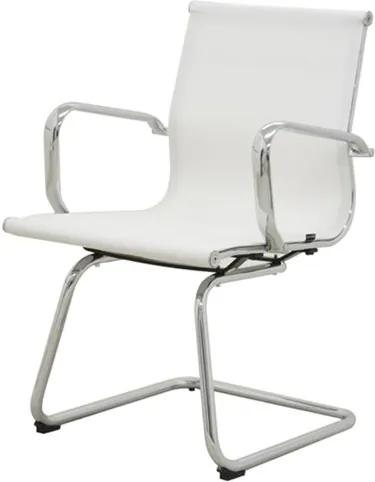 Cadeira Sevilha Eames Fixa Cromada Tela Branca - 38068 - Sun House