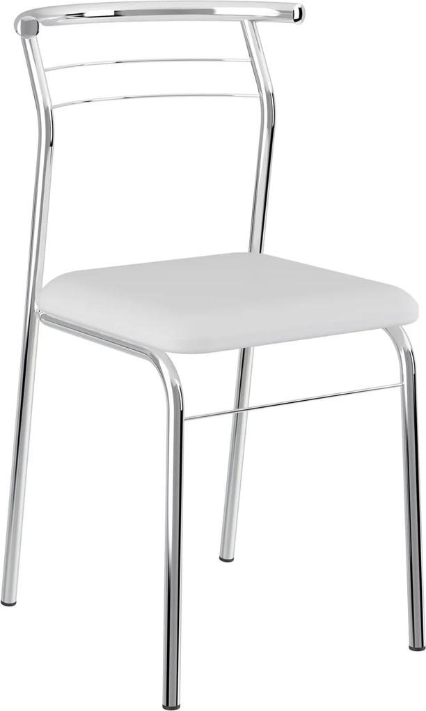 Kit 2 Cadeiras 1708  Napa Cromado Móveis Carraro Branco