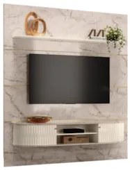 Painel para TV 75 Pol com Bancada Suspensa 208cm Ararati Z10 Calacata/