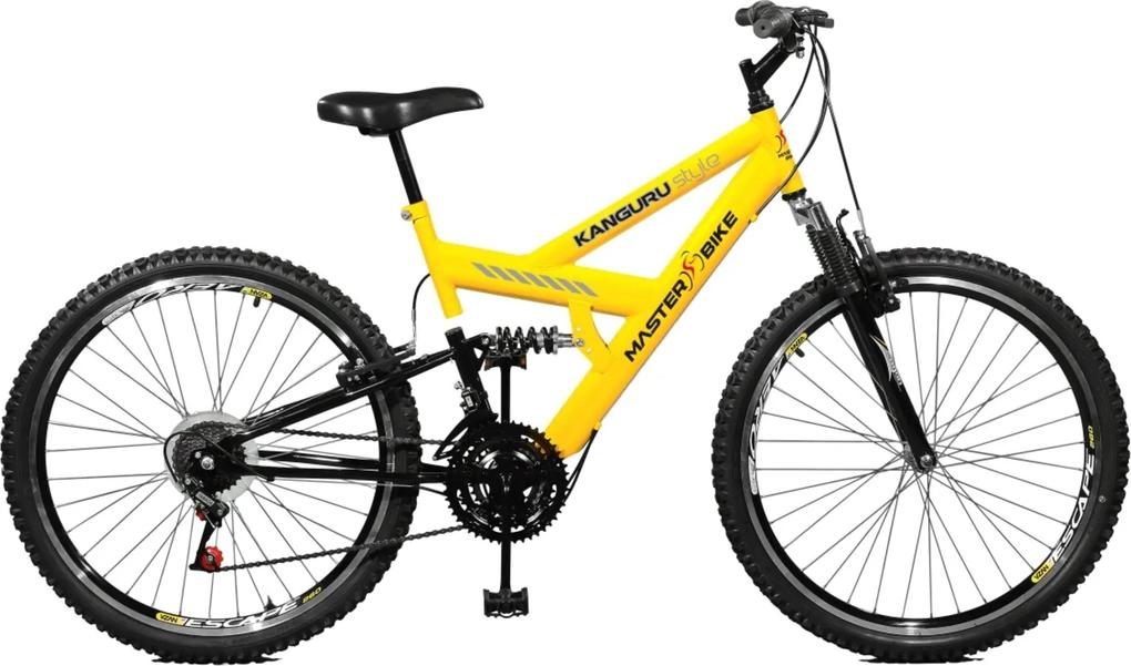Bicicleta Master Bike Aro 26 masculina Kanguru Style 21 marchas A-36 Amarelo