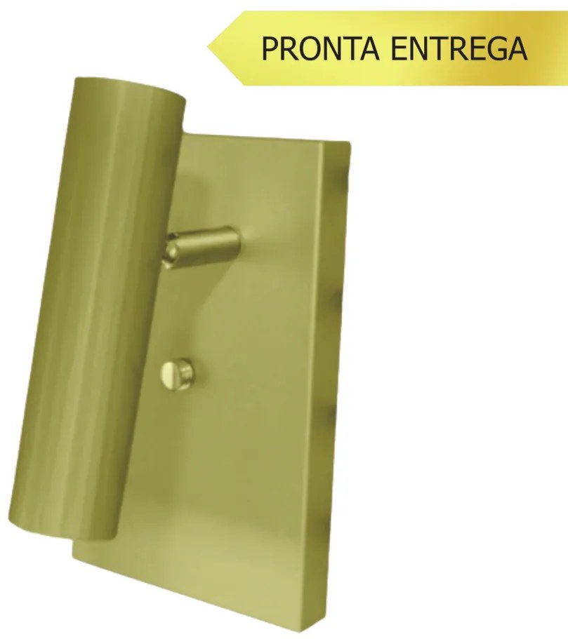 Arandela Foco Articulado 12X25Cm 01Xmr11 Com Interruptor - Qimporta Ar... (CHAMPANHE / DOURADO BRILHO)