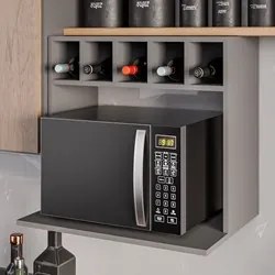 Suporte Micro-Ondas Forno Armário Aéreo com Adega 60cm Lótus M24 Grafi