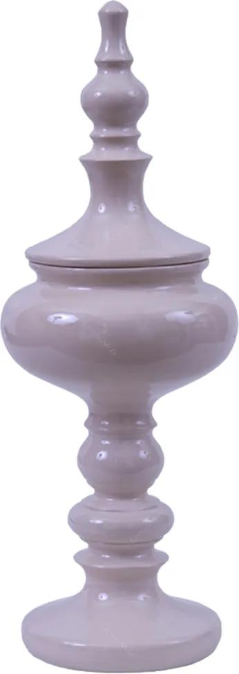 Vaso/Pote Laca Cream em Resina - 36x13 cm
