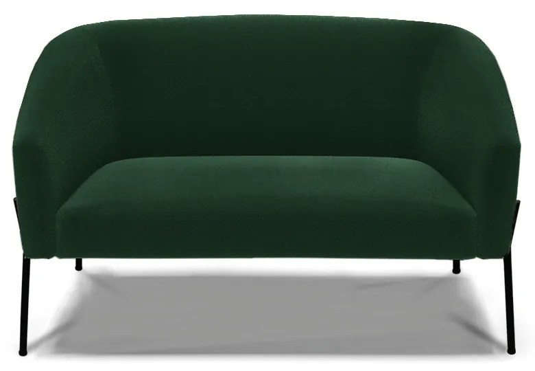 Sofá 2 Lugares Namoradeira Pé de Ferro Preto Stella Bouclê D03 - D'Rossi - Verde