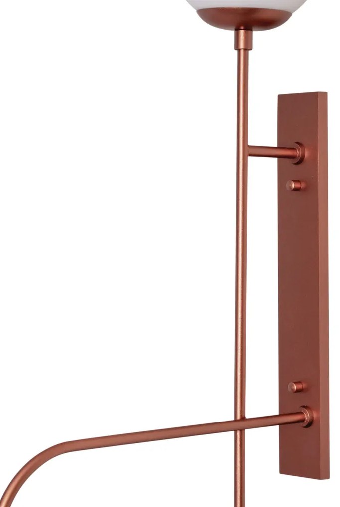 Arandela Trombone 14X40X66,2Cm 1Xe27 Mini Bulbo G45 Alumínio E Globo Ø... (GF-M Grafite Metálico, AMBAR)