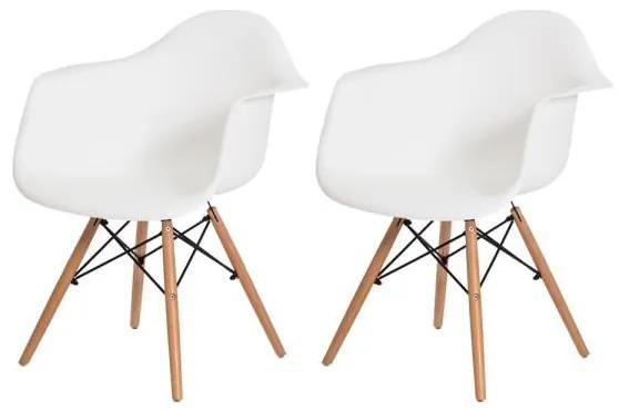 Conjunto 2 Cadeiras Eames Branca Com Braço DSW - Empório Tiffany