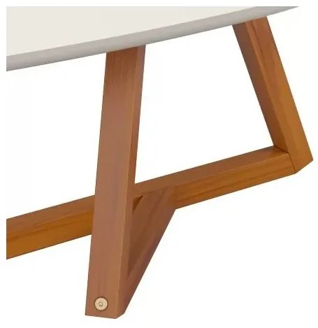Mesa De Centro Classic Off White/Amêndoa – Tebarrot Móveis