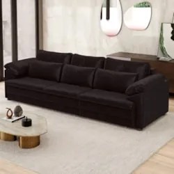 Sofá Retrátil 3 Lugares Para Sala 297cm Dijon Couro Bordô S07 - Mpozen