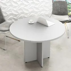 Mesa de Reunião Escritório Redonda 110cm Web30 G04 Cinza - Mpozenato