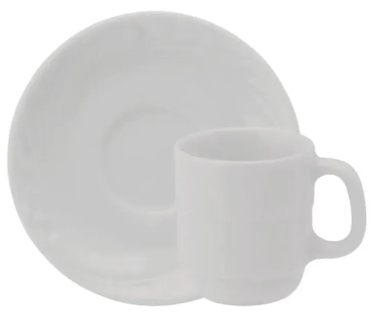 Xicara Café Com Pires 70Ml Porcelana Schmidt - Mod. Waves 100