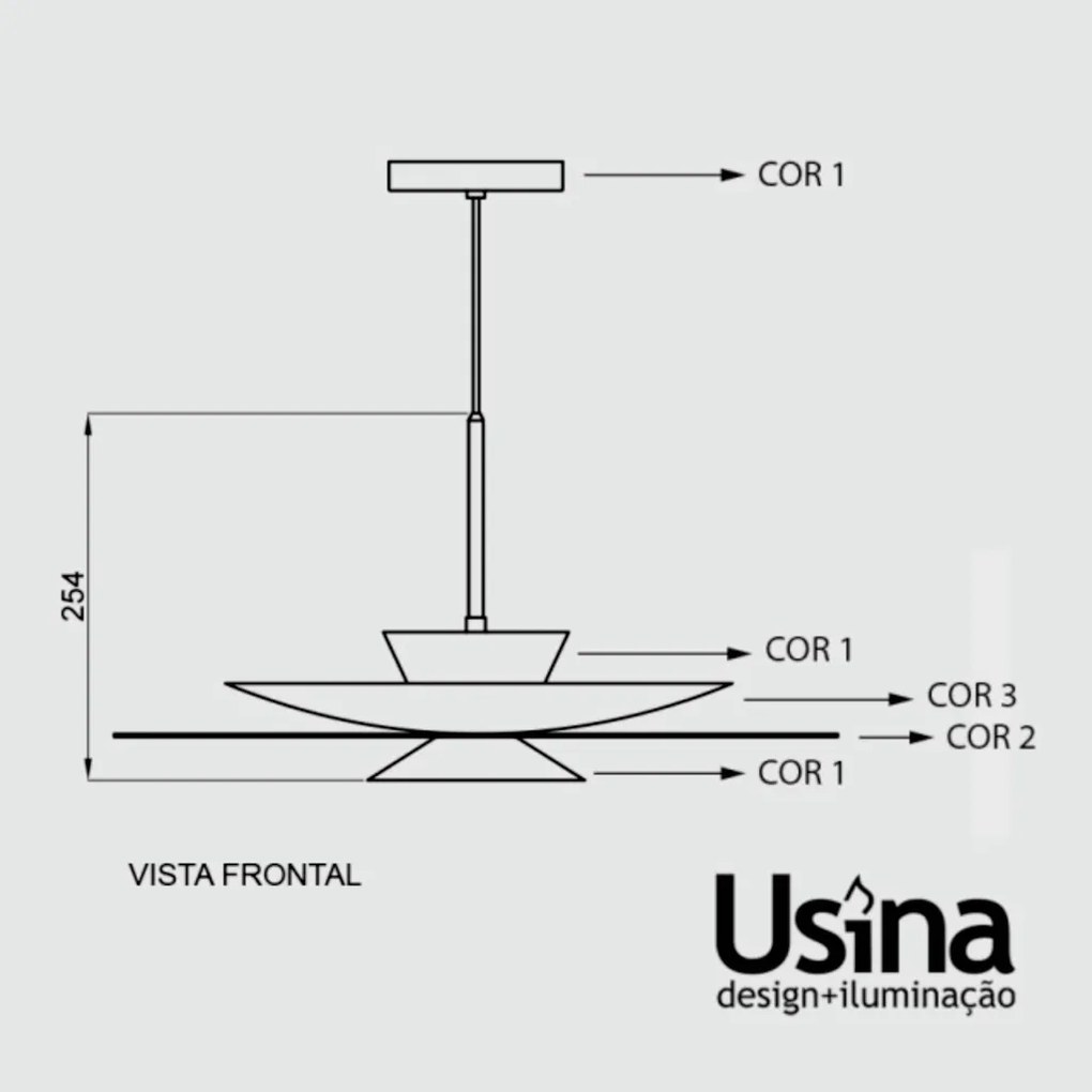 Pendente Tule Ø60X25,4Cm 1Xmr16 - Usina 25121/60 (ND-B - Nude Brilho, Igual a Cor 1)