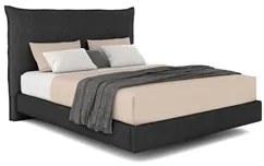 Cama Casal Flutuante Com Cabeceira 140cm Lyra S05 Linho Preto - Mpozen