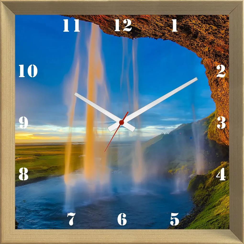 Relógio De Parede Personalizado Cachoeira Na Islândia 30x30cm