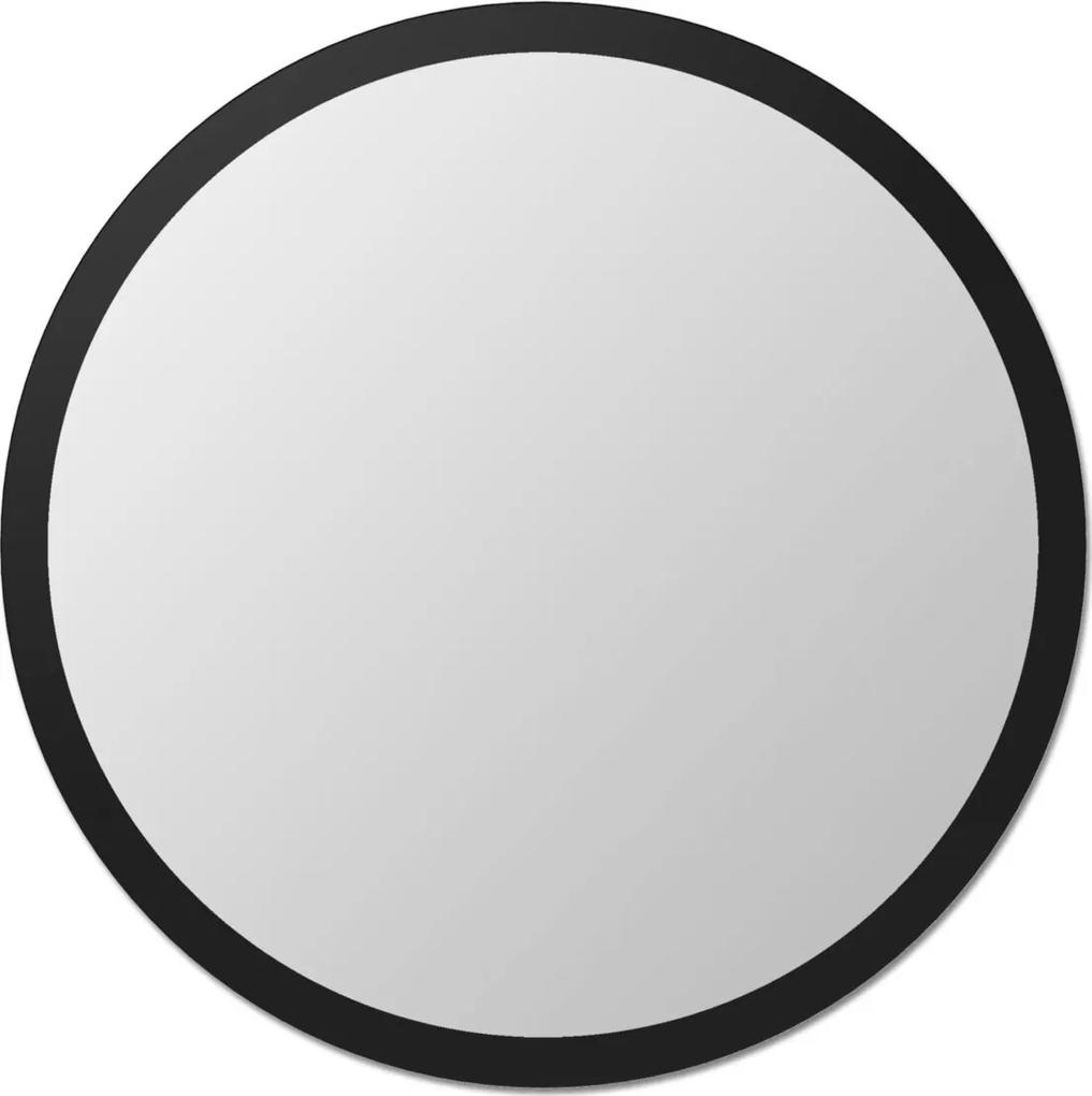 Espelho de parede redondo Edge - 130 borda preta Vidrotec
