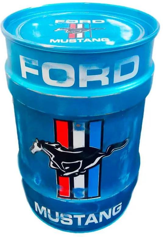 Tambor Decorativo Pequeno Ford Mustang Azul