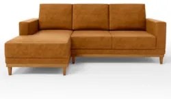 Sofá 3 Lugares 200cm Living Com Chaise Esquerdo Kayrós D05 Sintético W