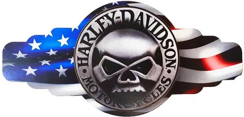 Mini Placa Decorativa Alto Relevo Mdf Harley Davidson