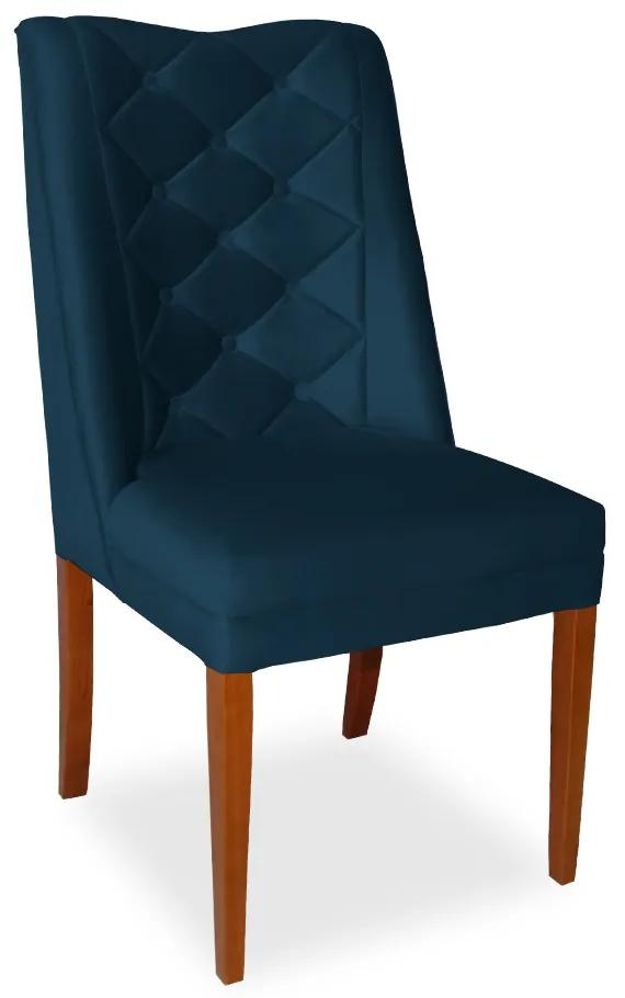 Kit 2 Cadeiras de Jantar Micheli Suede Azul Marinho