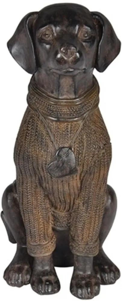 escultura cachorro Paizano resina marrom 14,5cm Ilunato QC0297