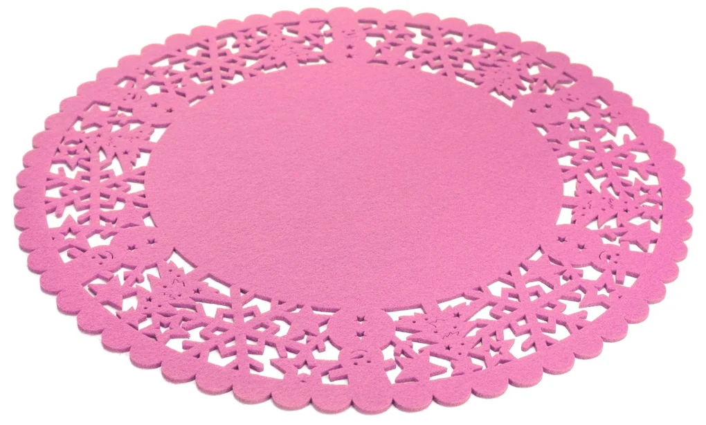 Lugar Americano de Natal Redondo Avulso 1un Rosa Claro 35cm - D'Rossi