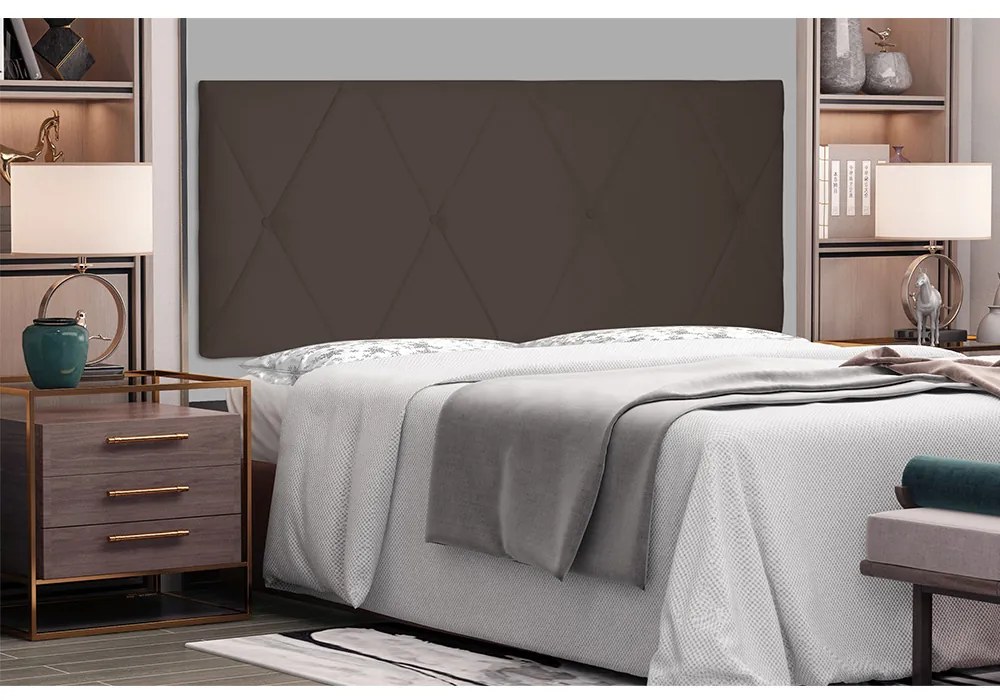 Cabeceira Painel Aquilla Para Cama Box Casal 140 cm Suede Café - D'Rossi