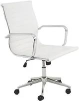 Cadeira Office Baixa Hamilton C/Base Cromada Branco