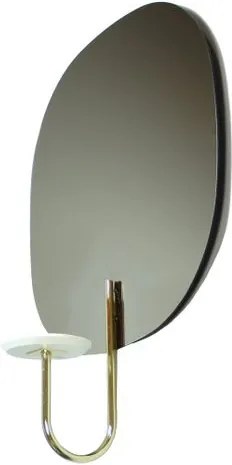 Espelho Vogue Prata 4mm com Apoio Vaso Laca Branca 90 cm (LARG) - 48821 Sun House