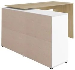 Mesa Escrivaninha em L Eron e Estante Livreiro 90x187cm Lean A06 Branc