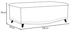Calçadeira Baú King 195cm com Tachas Imperial J02 Sintético Areia - Mp