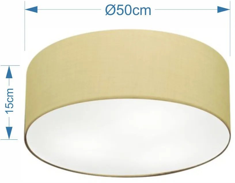 Plafon Para Sala Cilíndrico SL-3014 Cúpula Cor Algodão Crú