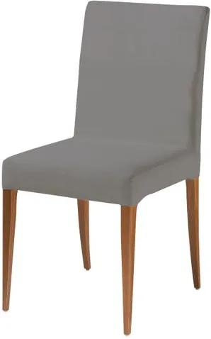 Cadeira Flox Assento cor Cinza com Base Madeira Nogal - 46527 Sun House