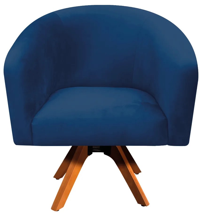 Poltrona Decorativa Giratória MM30 Kit 2 Stella Suede Azul Marinho D03 - D'Rossi