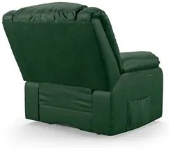 Poltrona do Papai Reclinável Pietra Power Touch Massagem FH9 PU Verde