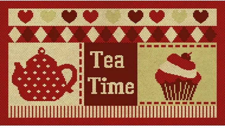 Kit Tapetes J Serrano, Tea Time, Vermelho 10, 40 x 60 cm