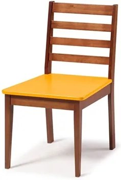 Cadeira Diana em Madeira Maciça 2 Cores Amarelo