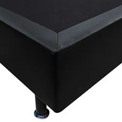 Base Box para Cama Solteiro 88x188cm Liz S05 Sintético Preto - Mpozena