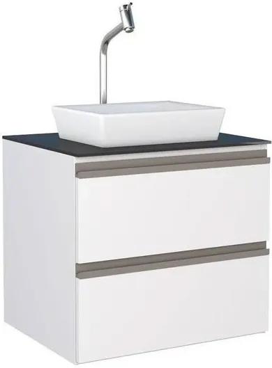 Gabinete para Banheiro 60cm Aço Gaia Branco sem cuba 60x54,8x43,4cm - Cozimax - Cozimax