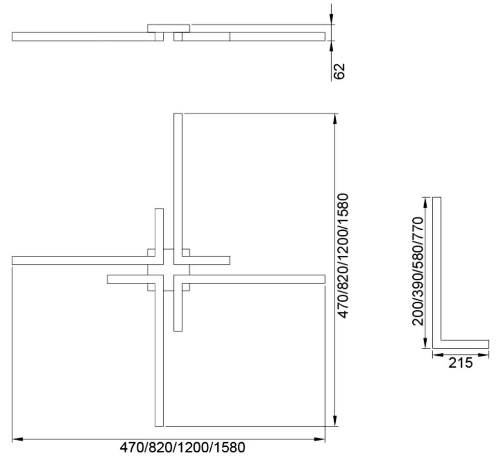 Plafon Play Quadrado 82X82Cm Led 49,2W Bivolt / "l" C/ 21,5X39Cm | Usi... (FN-F - Fendi Fosco, 3000k)