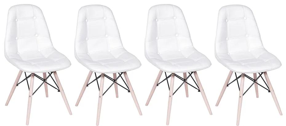 Conjunto 4 Cadeiras Eames Eiffel Botonê - Branco