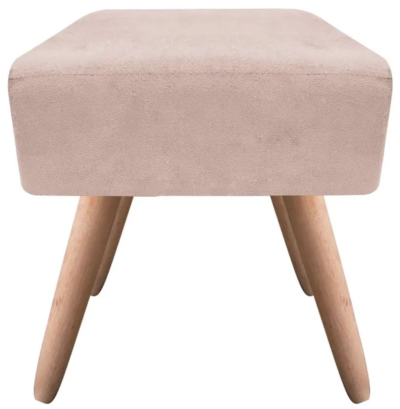 Puff Banqueta Decorativo Pé Palito Natural Ibiza Suede Bege D03 - D'Rossi