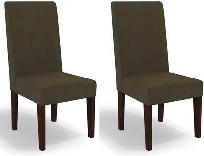 Kit 2 Cadeiras CAD110 para Sala de Jantar Walnut/Café - Kappesberg