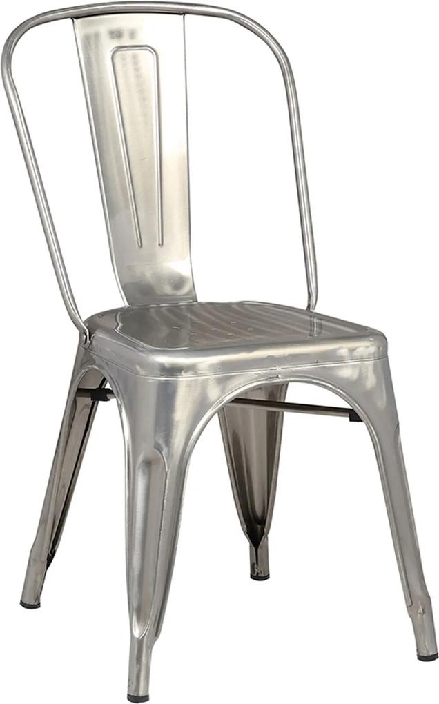 Cadeira Iron Sem Braço Vintage Aço Rivatti Móveis Cinza