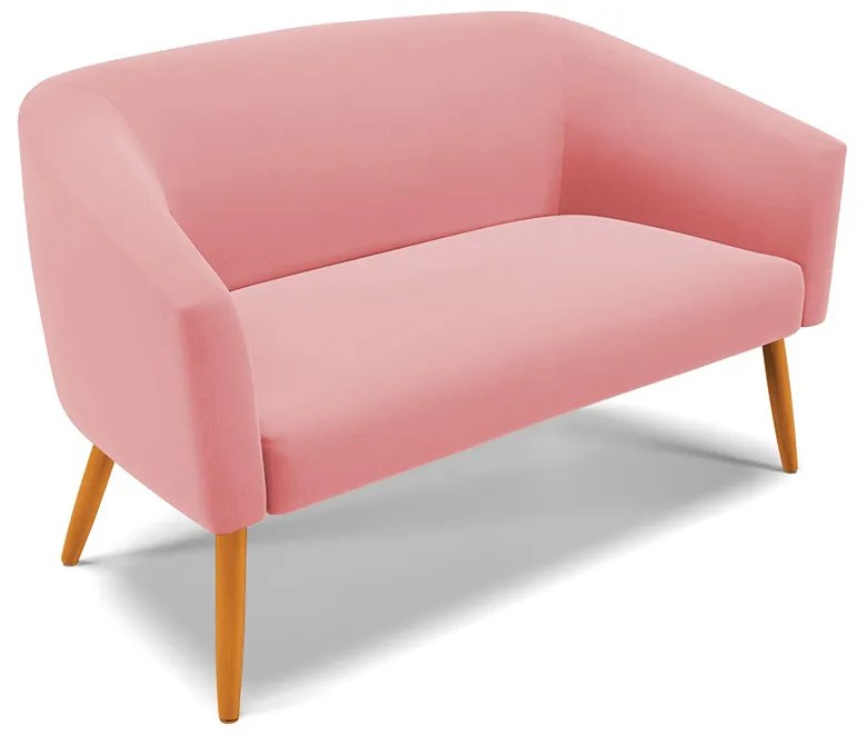 Sofá Namoradeira e Poltrona Giratória MA30 Stella Suede D03 - D'Rossi - Rose