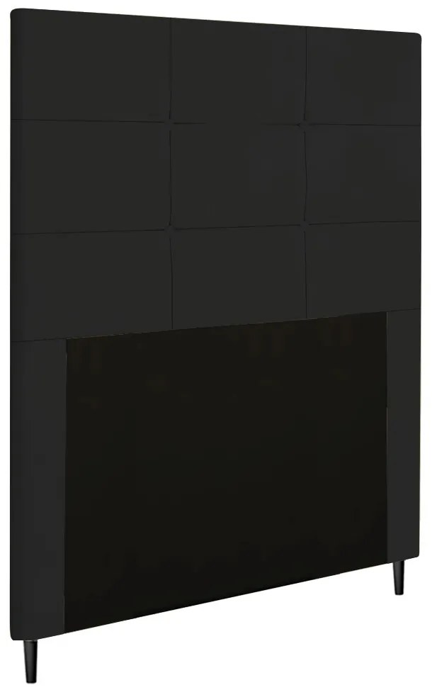 Cabeceira Luna Para Cama Box Solteiro 90 cm Corino Preto - D'Rossi