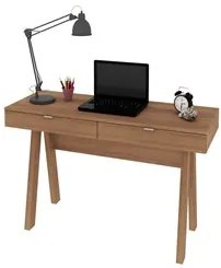 Mesa Para Escritório 2 Gavetas ME4128 Amêndoa/Amêndoa - Tecno Mobili