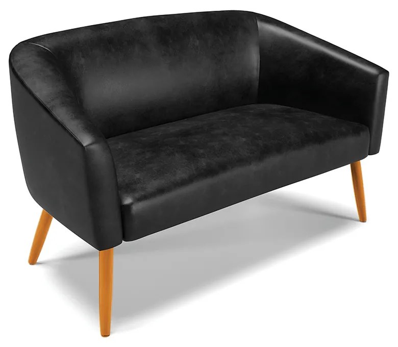 Namoradeira e 2 Poltronas Giratória MA30 Stella Sintético PU Preto D03 - D'Rossi